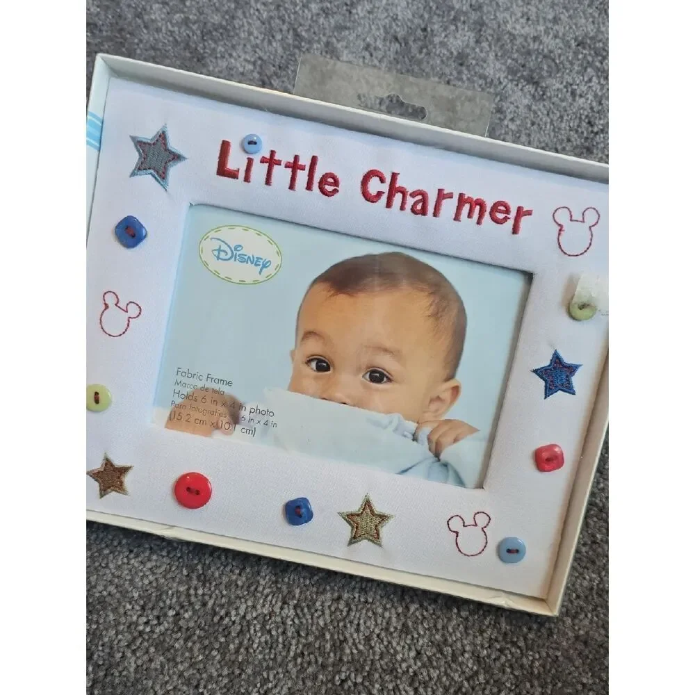 Disney Little Charmer White Fabric Baby Photo Frame New